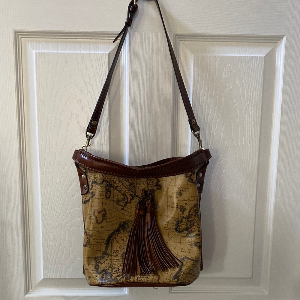 Patricia Nash Vintage Map Print Shoulder Bag
